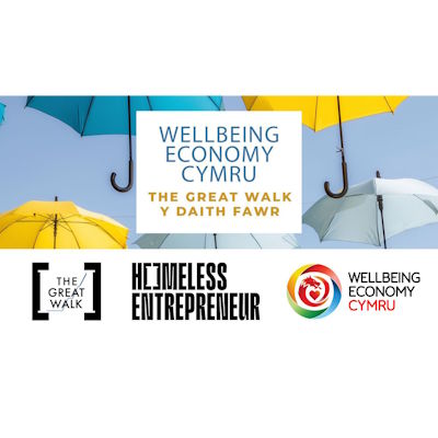 Homeless Entrepeneut & Wellbeing Economy Cymru sqr